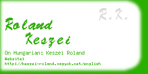 roland keszei business card
